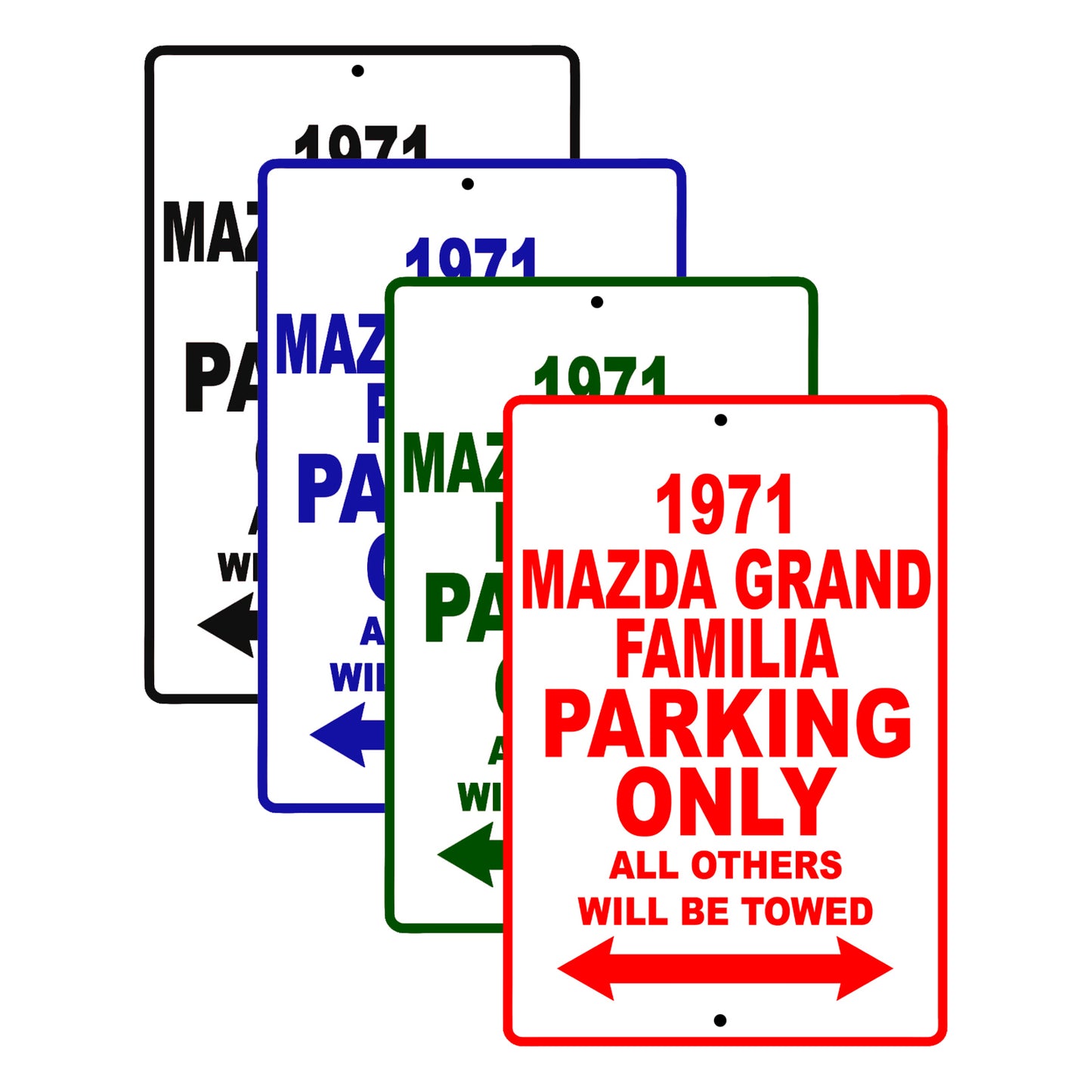 1971 Mazda Grand Familia Car Parking Only All Others Will Be Towed Signs