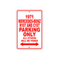 1971 Mercedes-Benz R107 and C107 Car Parking Only All Others Will Be Towed Sign