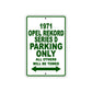 1971 Opel Rekord Series D Car Parking Only All Others Will Be Towed Sign Plate