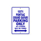 1971 Pontiac Grand Safari Car Parking Only All Others Will Be Towed Aluminum Sign Plate