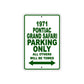 1971 Pontiac Grand Safari Car Parking Only All Others Will Be Towed Sign Plate