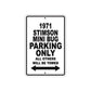 1971 Stimson Mini Bug Car Parking Only All Others Will Be Towed Metal Sign 
