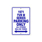1971 TVR M Series Car Parking Only All Others Will Be Towed Metal Sign Plate