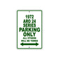 1972 ARO 24 Series Car Parking Only All Others Will Be Towed Sign Plate