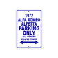 1972 Alfa Romeo Alfetta Car Parking Only All Others Will Be Towed Metal Sign Plate
