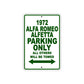 1972 Alfa Romeo Alfetta Car Parking Only All Others Will Be Towed Sign Plate