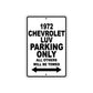 1972 Chevrolet LUV Car Parking Only All Others Will Be Towed Metal Sign  