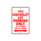 1972 Chevrolet LUV Car Parking Only All Others Will Be Towed Sign