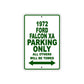 1972 Ford Falcon XA Car Parking Only All Others Will Be Towed Sign Plate