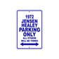 1972 Jensen Healey Car Parking Only All Others Will Be Towed Metal Sign Plate