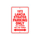 1972 Lancia Stratos Car Parking Only All Others Will Be Towed Sign