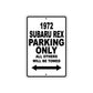 1972 Subaru REX Car Parking Only All Others Will Be Towed Metal Sign 