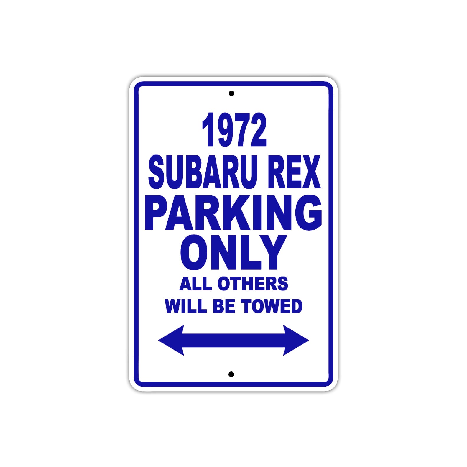 1972 Subaru REX Car Parking Only All Others Will Be Towed Metal Sign Plate