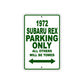 1972 Subaru REX Car Parking Only All Others Will Be Towed Sign Plate