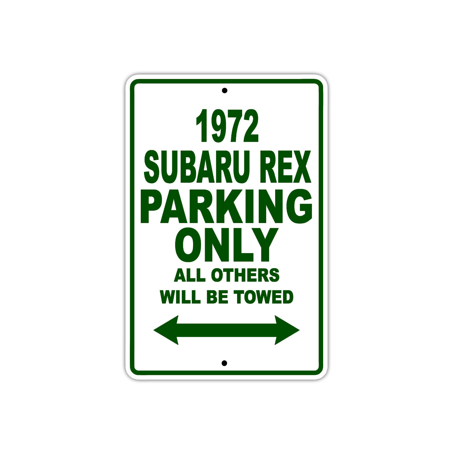 1972 Subaru REX Car Parking Only All Others Will Be Towed Sign Plate