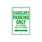 Evangeline's Name Parking Only All Others Will Be Towed Aluminum Metal Sign