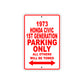 1973 Honda Civic 1st Generation Car Parking Only All Others Will Be Towed Sign