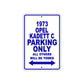 1973 Opel Kadett C Car Parking Only All Others Will Be Towed Aluminum Sign Plate