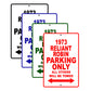 1973 Reliant Robin Car Parking Only All Others Will Be Towed Signs