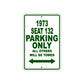 1973 Seat 132 Car Parking Only All Others Will Be Towed Sign Plate