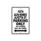 1974 Alfa Romeo Alfetta GT Car Parking Only All Others Will Be Towed Metal Sign 