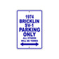 1974 Bricklin SV-1 Car Parking Only All Others Will Be Towed Aluminum Sign Plate