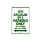 1974 Bricklin SV-1 Car Parking Only All Others Will Be Towed Sign Plate