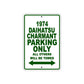 1974 Daihatsu Charmant Car Parking Only All Others Will Be Towed Sign Plate