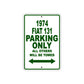 1974 Fiat 131 Car Parking Only All Others Will Be Towed Sign Plate
