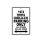 1974 Toyota Corolla E30 Car Parking Only All Others Will Be Towed Aluminum Sign 