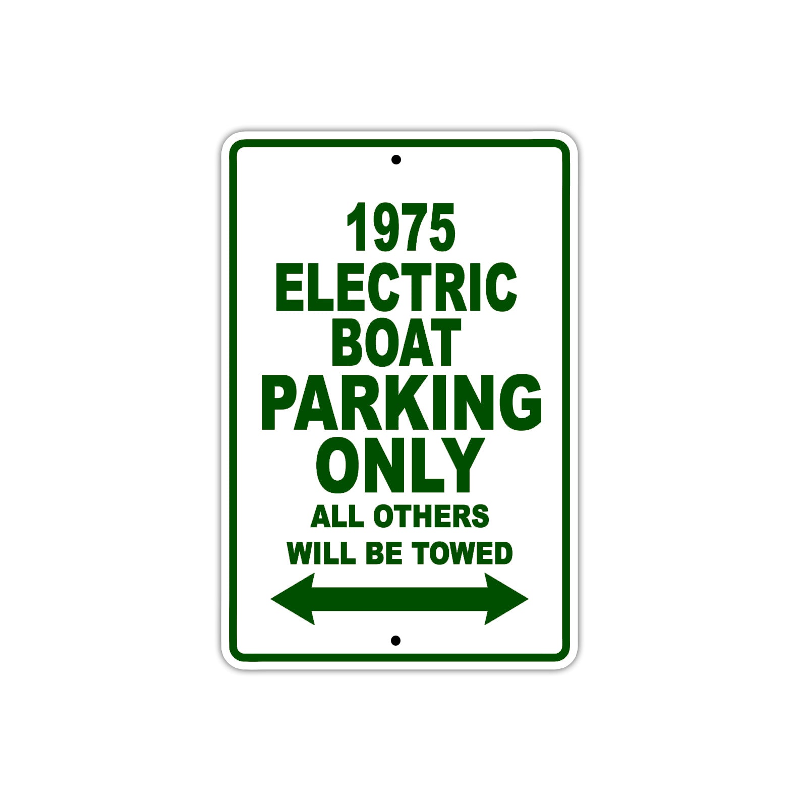 1975 Electric Boat Parking Only All Others Will Be Towed Sign Plate