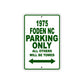 1975 Foden NC Parking Only All Others Will Be Towed Sign Plate