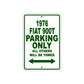 1976 Fiat 900T Parking Only All Others Will Be Towed Sign Plate