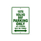 1976 Volvo B6F Parking Only All Others Will Be Towed Sign Plate