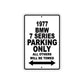 1977 BMW 7 Series Parking Only All Others Will Be Towed Aluminum Sign  