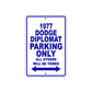 1977 Dodge Diplomat Car Parking Only All Others Will Be Towed Metal Sign Plate