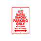 1977 Matra Rancho Car Parking Only All Others Will Be Towed Sign