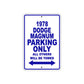 1978 Dodge Magnum Car Parking Only All Others Will Be Towed Metal Sign Plate