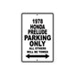 1978 Honda Prelude Car Parking Only All Others Will Be Towed Metal Sign 