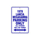 1978 Lancia Megagamma Car Parking Only All Others Will Be Towed Metal Sign Plate
