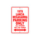 1978 Lancia Megagamma Car Parking Only All Others Will Be Towed Sign