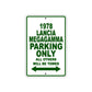 1978 Lancia Megagamma Car Parking Only All Others Will Be Towed Sign Plate