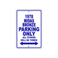 1978 Midas Bronze Car Parking Only All Others Will Be Towed Metal Sign Plate