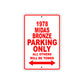 1978 Midas Bronze Car Parking Only All Others Will Be Towed Sign