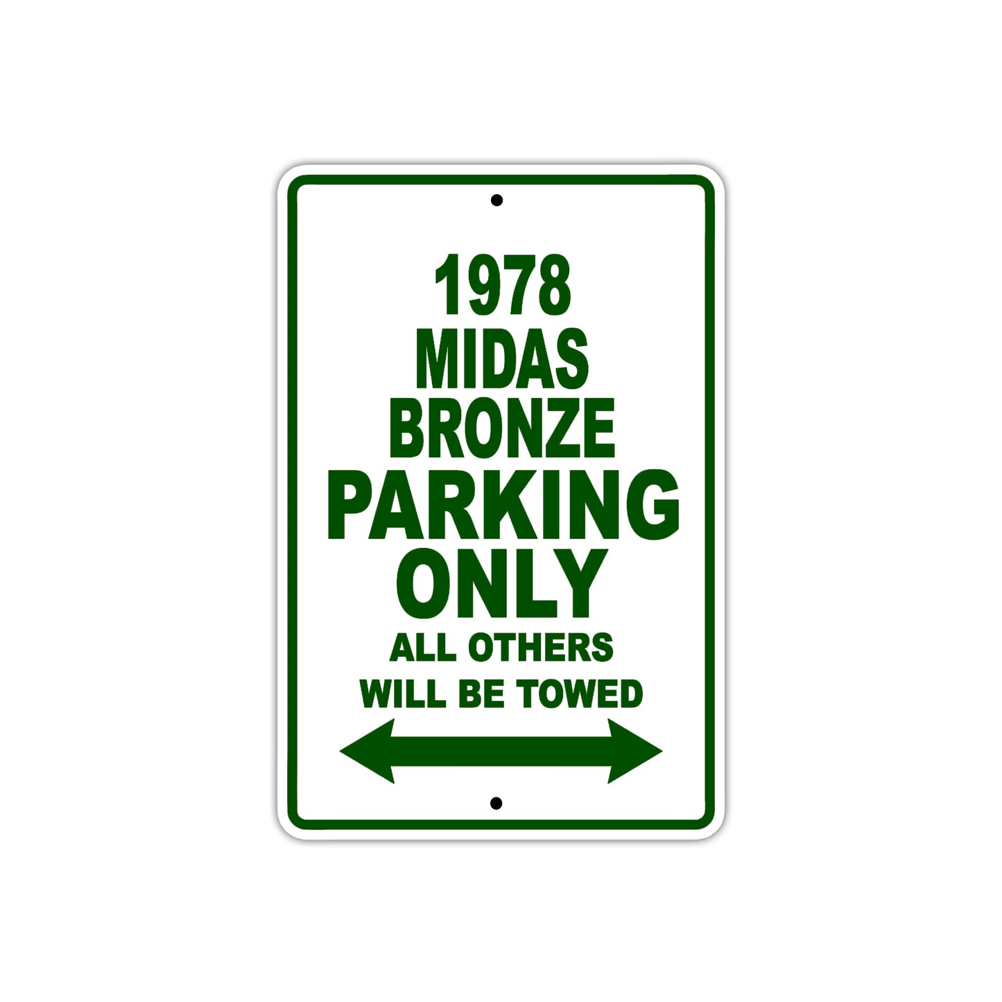 1978 Midas Bronze Car Parking Only All Others Will Be Towed Sign Plate