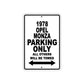 1978 Opel Monza Car Parking Only All Others Will Be Towed Aluminum Sign  