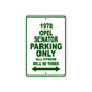 1978 Opel Senator Car Parking Only All Others Will Be Towed Sign Plate