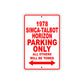 1978 Simca-Talbot Horizon Car Parking Only All Others Will Be Towed Sign