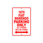 1979 Fiat Marengo Car Parking Only All Others Will Be Towed Sign