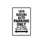 1979 Suzuki Alto Car Parking Only All Others Will Be Towed Metal Sign  